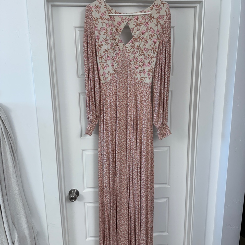 Free People Love Story Pink Long Sleeve Maxi Dress - Picture 2 of 8